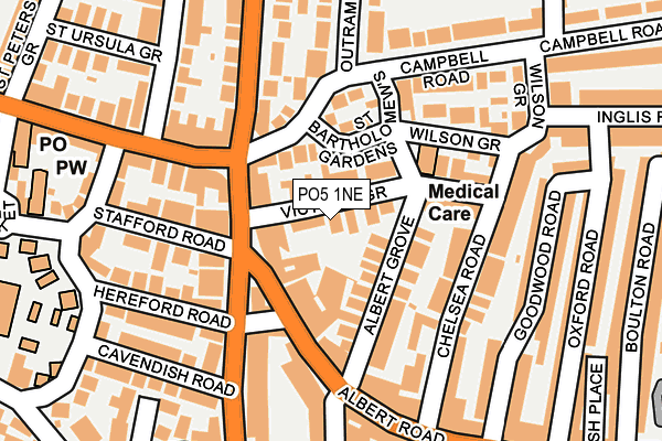 PO5 1NE map - OS OpenMap – Local (Ordnance Survey) PO5 1NE map - OS OpenMap – Local (Ordnance Survey)
