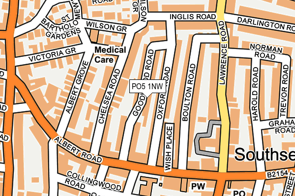 PO5 1NW map - OS OpenMap – Local (Ordnance Survey) PO5 1NW map - OS OpenMap – Local (Ordnance Survey)