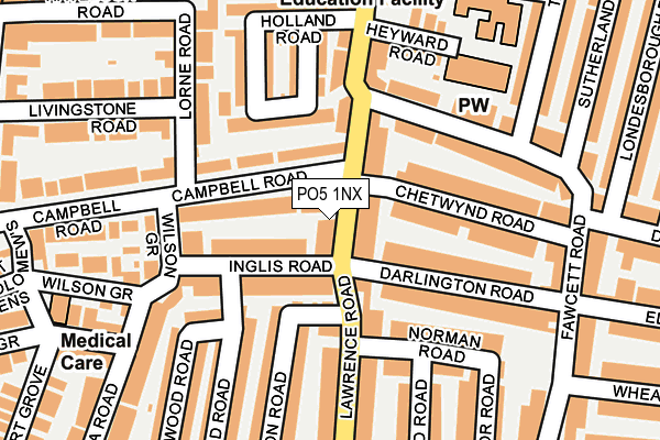 PO5 1NX map - OS OpenMap – Local (Ordnance Survey) PO5 1NX map - OS OpenMap – Local (Ordnance Survey)