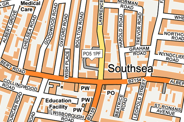 PO5 1PF map - OS OpenMap – Local (Ordnance Survey) PO5 1PF map - OS OpenMap – Local (Ordnance Survey)