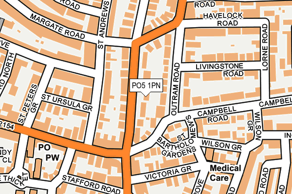 PO5 1PN map - OS OpenMap – Local (Ordnance Survey) PO5 1PN map - OS OpenMap – Local (Ordnance Survey)