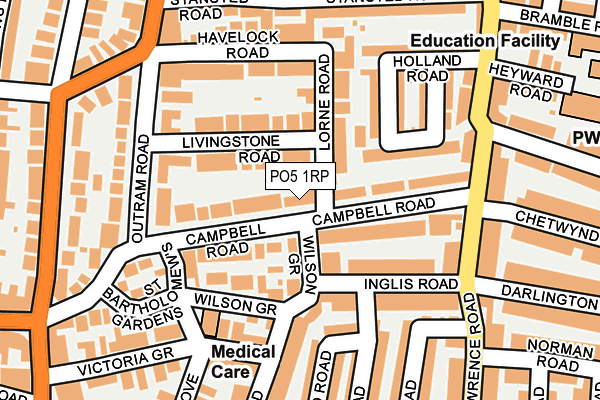 PO5 1RP map - OS OpenMap – Local (Ordnance Survey) PO5 1RP map - OS OpenMap – Local (Ordnance Survey)