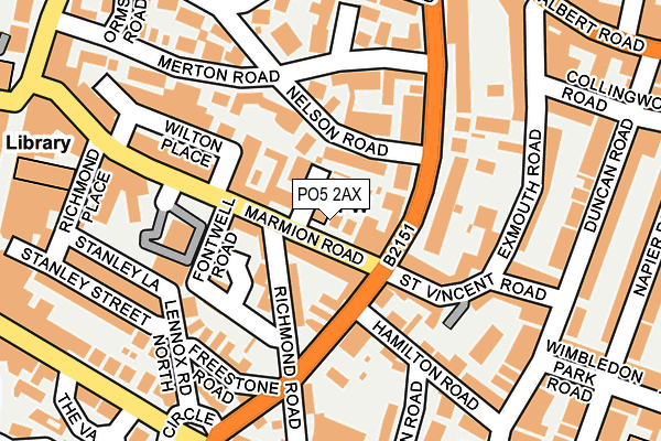 PO5 2AX map - OS OpenMap – Local (Ordnance Survey) PO5 2AX map - OS OpenMap – Local (Ordnance Survey)