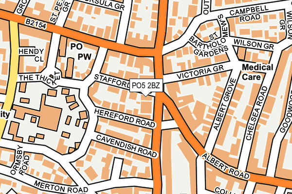 PO5 2BZ map - OS OpenMap – Local (Ordnance Survey) PO5 2BZ map - OS OpenMap – Local (Ordnance Survey)