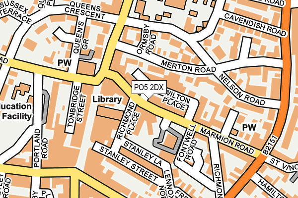 PO5 2DX map - OS OpenMap – Local (Ordnance Survey) PO5 2DX map - OS OpenMap – Local (Ordnance Survey)