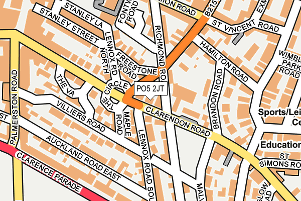 PO5 2JT map - OS OpenMap – Local (Ordnance Survey) PO5 2JT map - OS OpenMap – Local (Ordnance Survey)