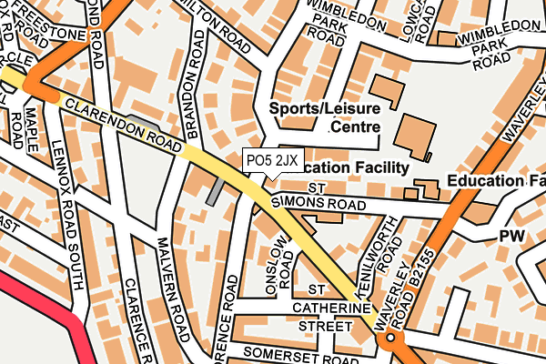 PO5 2JX map - OS OpenMap – Local (Ordnance Survey) PO5 2JX map - OS OpenMap – Local (Ordnance Survey)