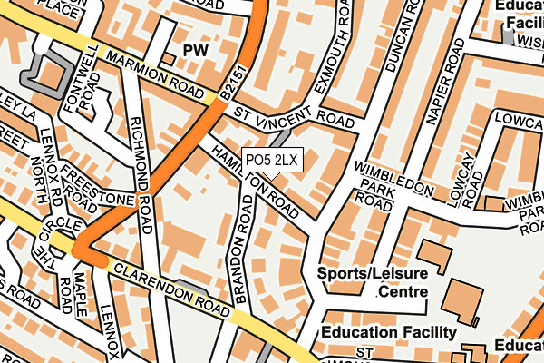 PO5 2LX map - OS OpenMap – Local (Ordnance Survey) PO5 2LX map - OS OpenMap – Local (Ordnance Survey)