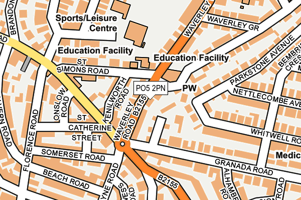 PO5 2PN map - OS OpenMap – Local (Ordnance Survey) PO5 2PN map - OS OpenMap – Local (Ordnance Survey)