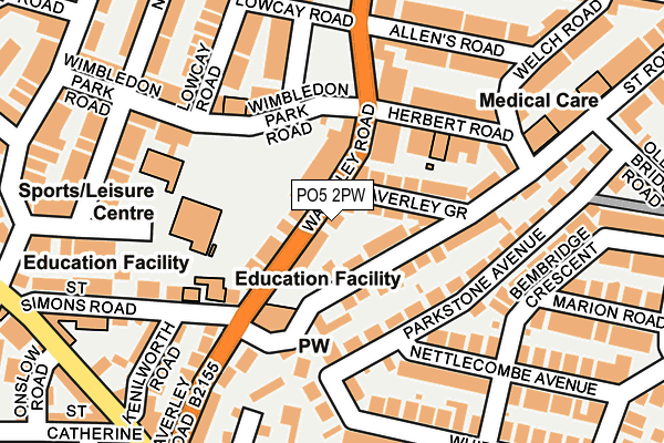 PO5 2PW map - OS OpenMap – Local (Ordnance Survey) PO5 2PW map - OS OpenMap – Local (Ordnance Survey)
