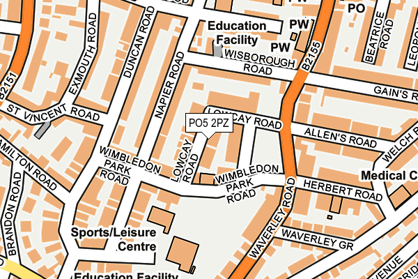 PO5 2PZ map - OS OpenMap – Local (Ordnance Survey) PO5 2PZ map - OS OpenMap – Local (Ordnance Survey)