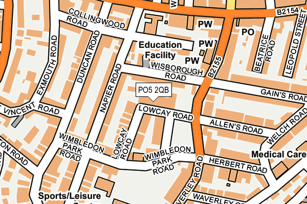 PO5 2QB map - OS OpenMap – Local (Ordnance Survey) PO5 2QB map - OS OpenMap – Local (Ordnance Survey)