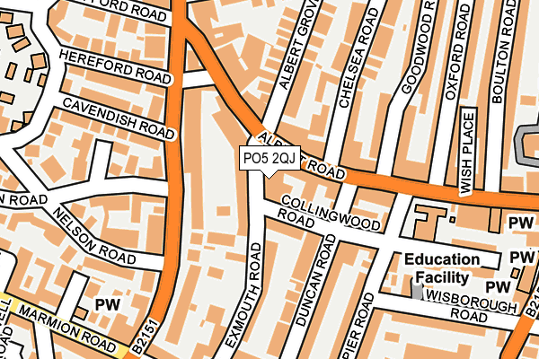 PO5 2QJ map - OS OpenMap – Local (Ordnance Survey) PO5 2QJ map - OS OpenMap – Local (Ordnance Survey)