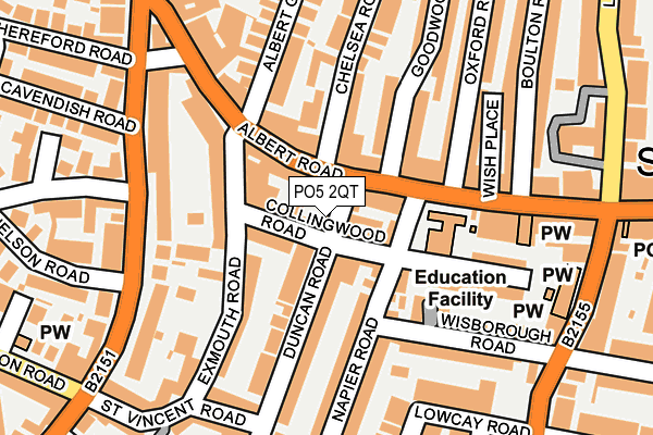 PO5 2QT map - OS OpenMap – Local (Ordnance Survey) PO5 2QT map - OS OpenMap – Local (Ordnance Survey)