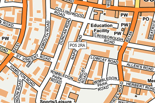 PO5 2RA map - OS OpenMap – Local (Ordnance Survey) PO5 2RA map - OS OpenMap – Local (Ordnance Survey)