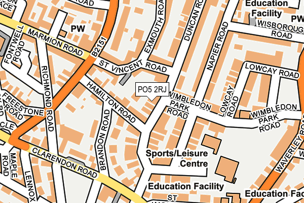 PO5 2RJ map - OS OpenMap – Local (Ordnance Survey)