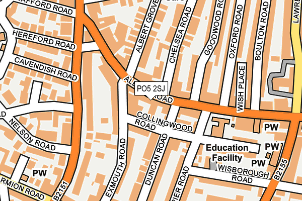 PO5 2SJ map - OS OpenMap – Local (Ordnance Survey) PO5 2SJ map - OS OpenMap – Local (Ordnance Survey)