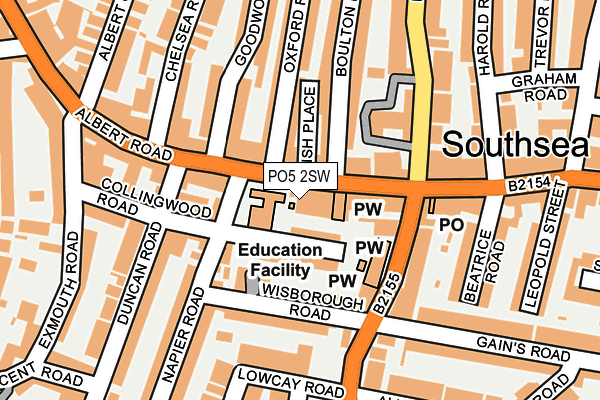 PO5 2SW map - OS OpenMap – Local (Ordnance Survey) PO5 2SW map - OS OpenMap – Local (Ordnance Survey)