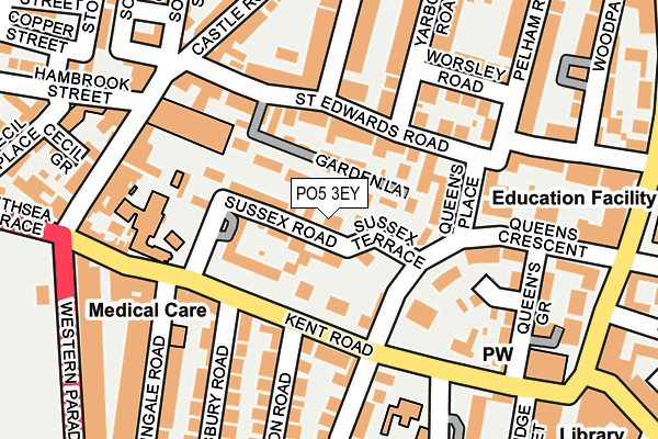 PO5 3EY map - OS OpenMap – Local (Ordnance Survey)