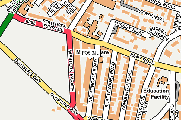 PO5 3JL map - OS OpenMap – Local (Ordnance Survey) PO5 3JL map - OS OpenMap – Local (Ordnance Survey)