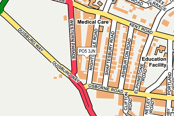 PO5 3JN map - OS OpenMap – Local (Ordnance Survey) PO5 3JN map - OS OpenMap – Local (Ordnance Survey)