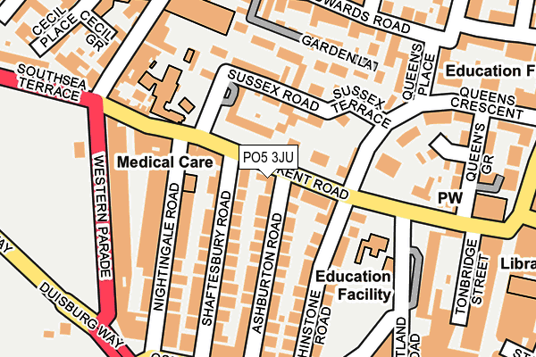 PO5 3JU map - OS OpenMap – Local (Ordnance Survey)