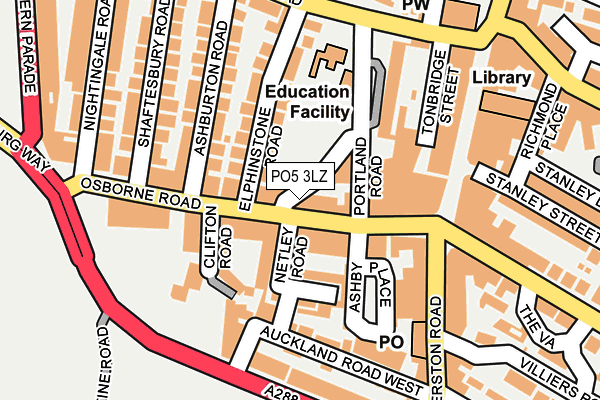 PO5 3LZ map - OS OpenMap – Local (Ordnance Survey) PO5 3LZ map - OS OpenMap – Local (Ordnance Survey)