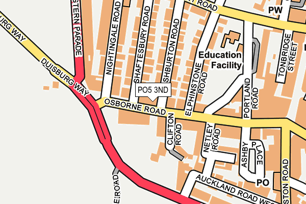 PO5 3ND map - OS OpenMap – Local (Ordnance Survey) PO5 3ND map - OS OpenMap – Local (Ordnance Survey)