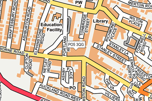 PO5 3QG map - OS OpenMap – Local (Ordnance Survey) PO5 3QG map - OS OpenMap – Local (Ordnance Survey)