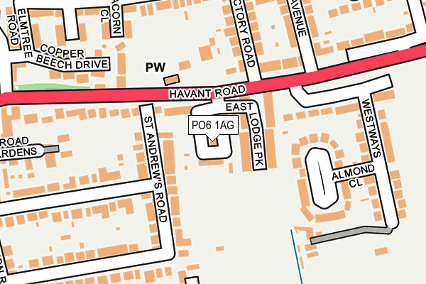 PO6 1AG map - OS OpenMap – Local (Ordnance Survey) PO6 1AG map - OS OpenMap – Local (Ordnance Survey)
