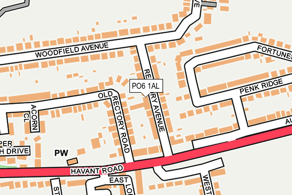 PO6 1AL map - OS OpenMap – Local (Ordnance Survey) PO6 1AL map - OS OpenMap – Local (Ordnance Survey)