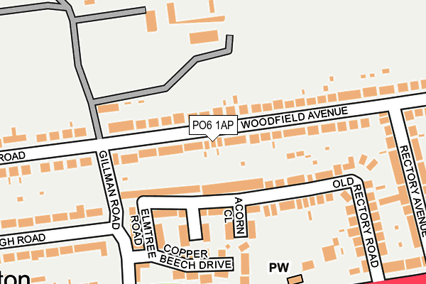 PO6 1AP map - OS OpenMap – Local (Ordnance Survey) PO6 1AP map - OS OpenMap – Local (Ordnance Survey)
