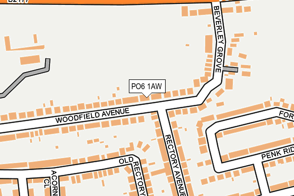 PO6 1AW map - OS OpenMap – Local (Ordnance Survey) PO6 1AW map - OS OpenMap – Local (Ordnance Survey)