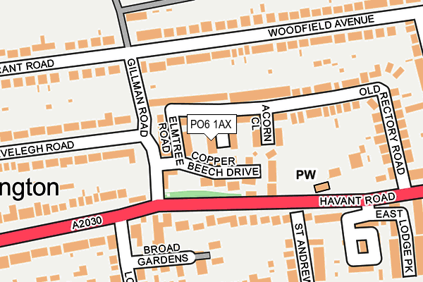 PO6 1AX map - OS OpenMap – Local (Ordnance Survey) PO6 1AX map - OS OpenMap – Local (Ordnance Survey)