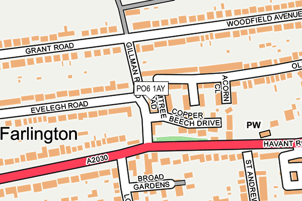 PO6 1AY map - OS OpenMap – Local (Ordnance Survey) PO6 1AY map - OS OpenMap – Local (Ordnance Survey)