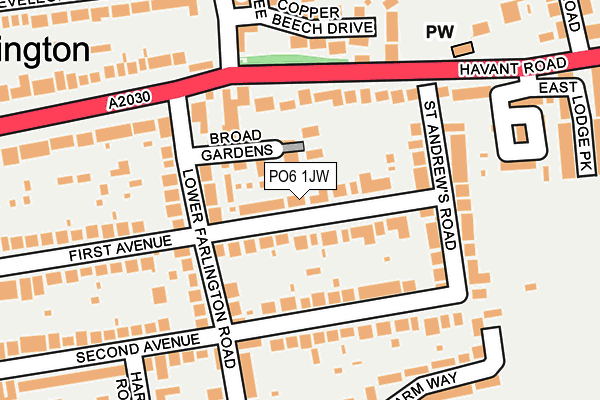PO6 1JW map - OS OpenMap – Local (Ordnance Survey) PO6 1JW map - OS OpenMap – Local (Ordnance Survey)