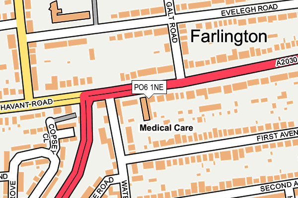 PO6 1NE map - OS OpenMap – Local (Ordnance Survey) PO6 1NE map - OS OpenMap – Local (Ordnance Survey)