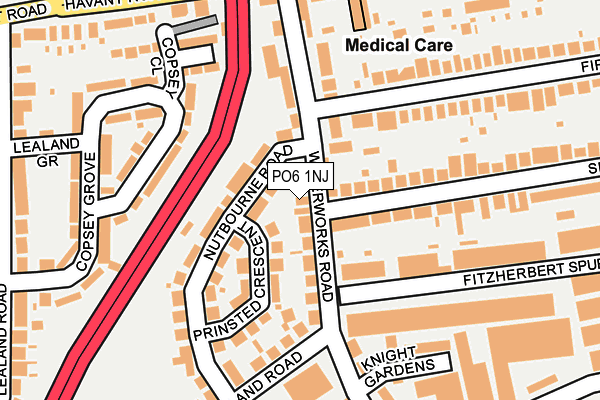 PO6 1NJ map - OS OpenMap – Local (Ordnance Survey) PO6 1NJ map - OS OpenMap – Local (Ordnance Survey)