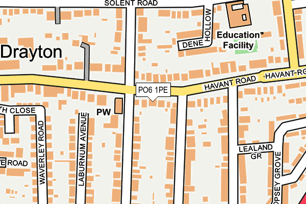 PO6 1PE map - OS OpenMap – Local (Ordnance Survey) PO6 1PE map - OS OpenMap – Local (Ordnance Survey)