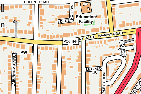 PO6 1PF map - OS OpenMap – Local (Ordnance Survey) PO6 1PF map - OS OpenMap – Local (Ordnance Survey)