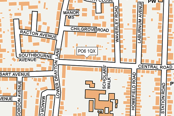 PO6 1QX map - OS OpenMap – Local (Ordnance Survey) PO6 1QX map - OS OpenMap – Local (Ordnance Survey)