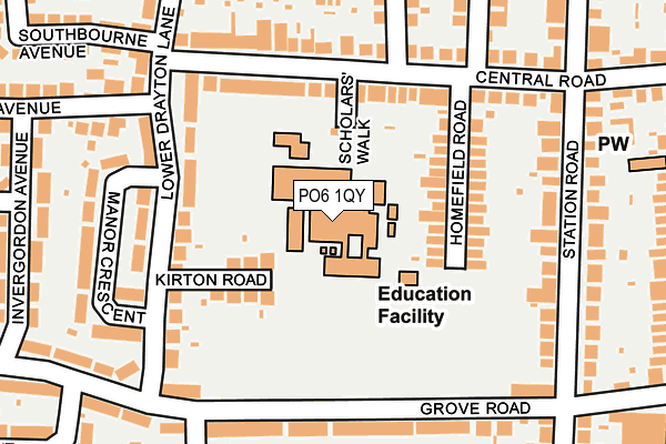 PO6 1QY map - OS OpenMap – Local (Ordnance Survey) PO6 1QY map - OS OpenMap – Local (Ordnance Survey)