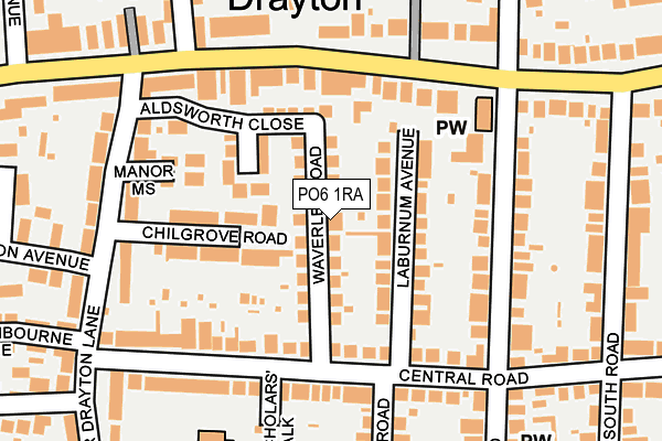 PO6 1RA map - OS OpenMap – Local (Ordnance Survey)
