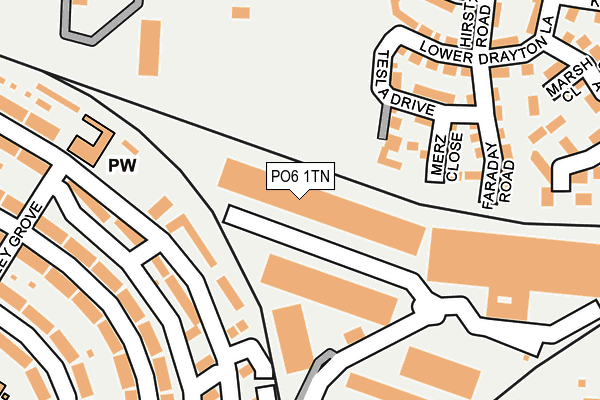PO6 1TN map - OS OpenMap – Local (Ordnance Survey) PO6 1TN map - OS OpenMap – Local (Ordnance Survey)