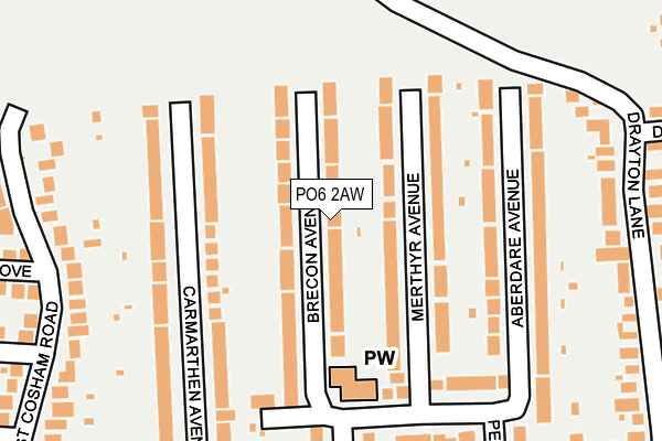 PO6 2AW map - OS OpenMap – Local (Ordnance Survey) PO6 2AW map - OS OpenMap – Local (Ordnance Survey)