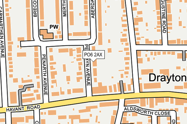 PO6 2AX map - OS OpenMap – Local (Ordnance Survey)