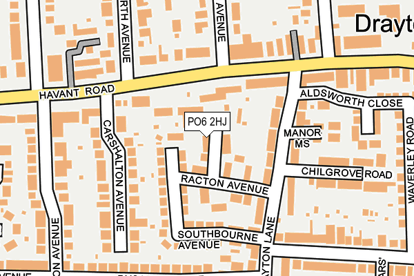 PO6 2HJ map - OS OpenMap – Local (Ordnance Survey) PO6 2HJ map - OS OpenMap – Local (Ordnance Survey)
