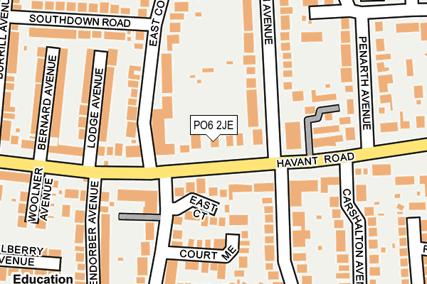 PO6 2JE map - OS OpenMap – Local (Ordnance Survey) PO6 2JE map - OS OpenMap – Local (Ordnance Survey)