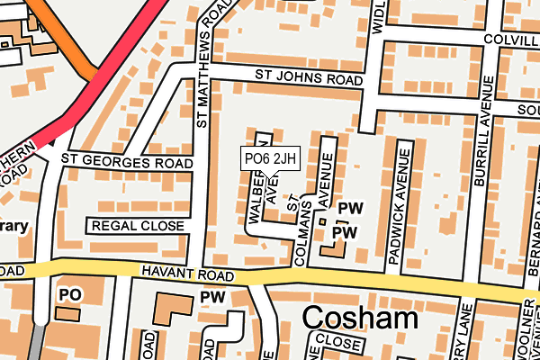 PO6 2JH map - OS OpenMap – Local (Ordnance Survey) PO6 2JH map - OS OpenMap – Local (Ordnance Survey)