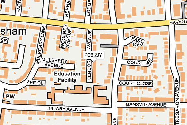 PO6 2JY map - OS OpenMap – Local (Ordnance Survey) PO6 2JY map - OS OpenMap – Local (Ordnance Survey)